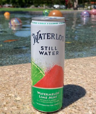 Waterloo Still Water, Watermelon Lime Mint Naturally Flavored Purified Water 12 Fl Oz Cans (Pack of 12) - Zero Calories and Zero Sugar or Sweeteners