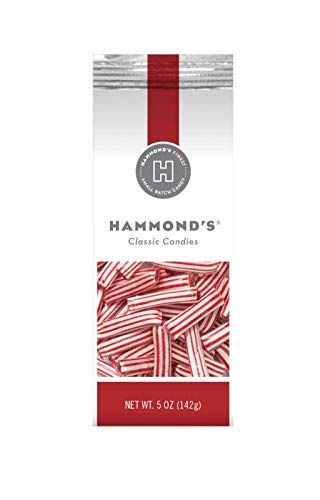 Hammond&#39;s Candies Hard Candy (Peppermint Straws Filled with Chocolate, 2-Pack)