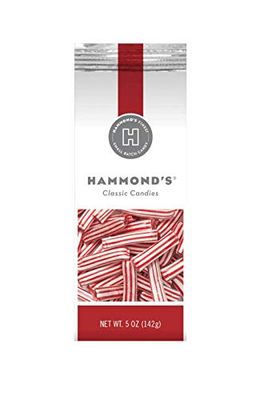 Hammond&#39;s Candies Hard Candy (Peppermint Straws Filled with Chocolate, 2-Pack)