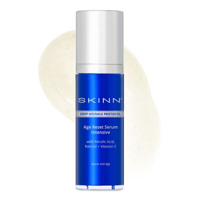 SKINN Deep Wrinkle Facial Serum, Intensive Age Reset Serum - Anti Wrinkle Repair Face Serum - Hydrating Plumping Anti Aging Serum Reduces Fine Lines - Ferulic Acid, Retinol Vitamin C