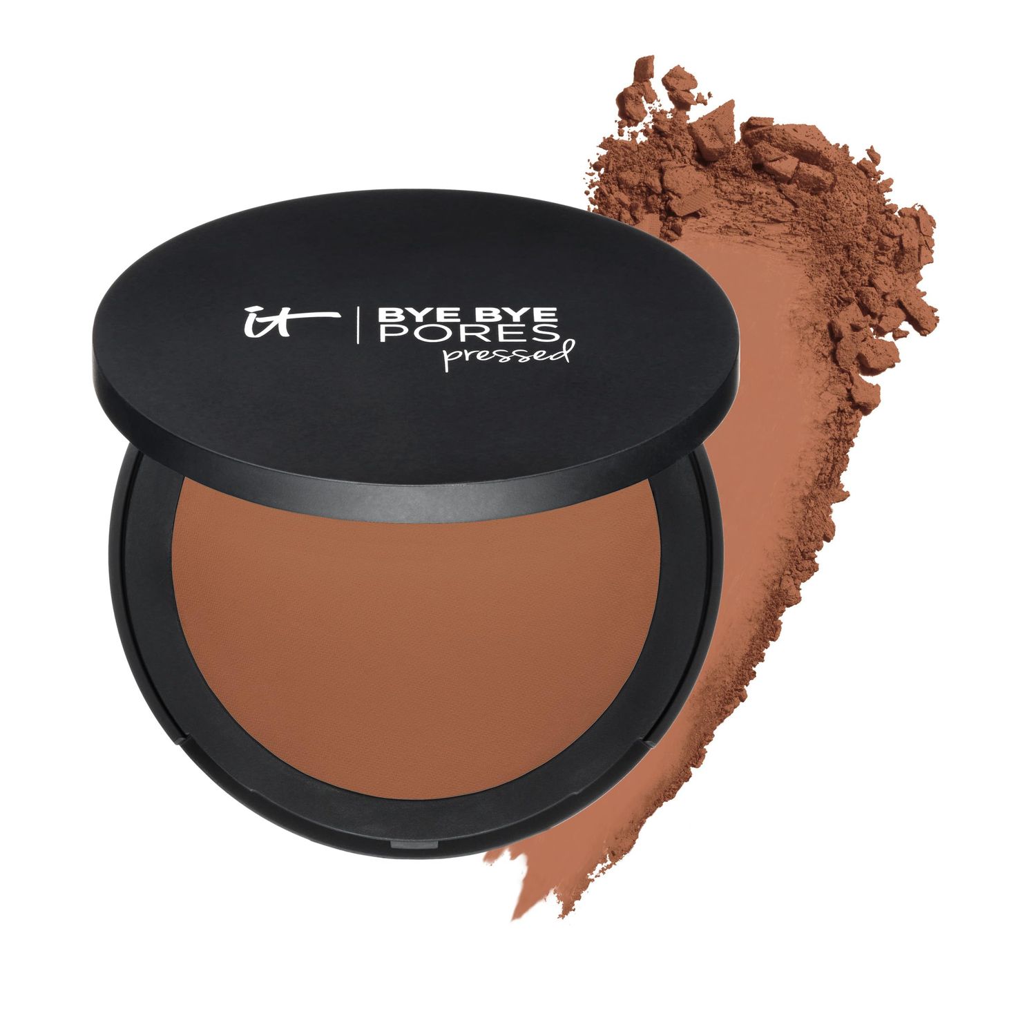 IT Cosmetics Bye Bye Pores Pressed Finishing Powder - Universal Deep Shade - Contains Anti-Aging Peptides, Hydrolyzed Collagen Antioxidants - 0.31 oz