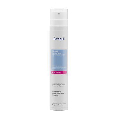 RE&#39; EQUIL Oil Free Mattifying Moisturiser Boosts Hydration, Refines Enlarged Pores Prevents Acne Breakouts For Oily, Acne Prone Skin 50g