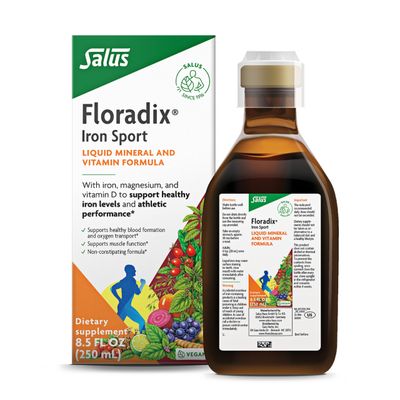 Floradix Iron Sport Liquid Mineral Vitamin Formula - Daily Vitamin for Nutritional Energy Support - Sports Nutrition with Iron, B Vitamins More - Vegan Non-GMO - 8.5 fl oz