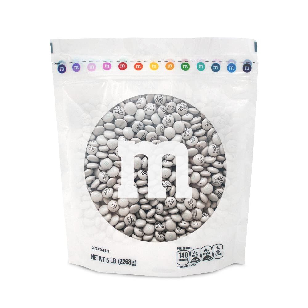 MM S WORLD 70th Anniversary Milk Chocolate Candy - 5lbs of bulk candy perfect for Platinum Anniversary Party, 70th Anniversary or DIY Anniversary Party Favors