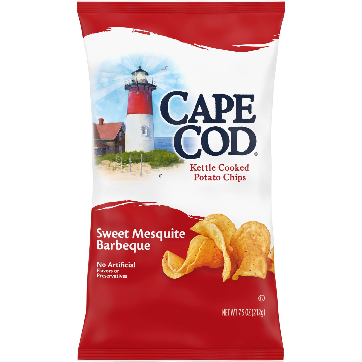 Cape Cod Potato Chips Sweet Mesquite Barbeque Kettle Chips, 7.5 Oz