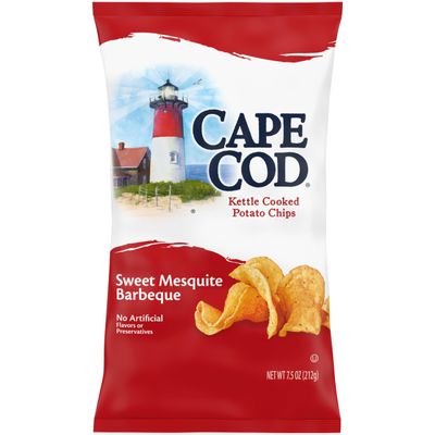Cape Cod Potato Chips Sweet Mesquite Barbeque Kettle Chips, 7.5 Oz