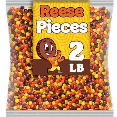Reese Pieces Peanut Butter Candy, Bulk 2 Lbs Mini Chocolate Peanut Butter Candies in Crunchy Shell, for Baking, Ice Cream Topping, Desserts, Snacking and More