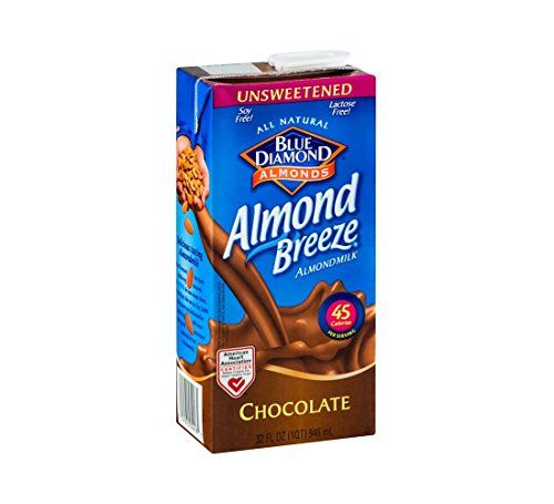 Blue Diamond Unsweetened Chocolate Almond Breeze Almond Milk, 32 Ounce (Pack of 12)