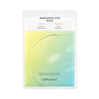 Cell Fusion C Radiance Vita Mask 5 EA, Glutathione Vitamin C Hyaluronic Acid - Brightening Sheet Mask for Radiant Skin