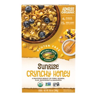 Nature&#39;s Path Organic Sunrise Crunchy Honey Cereal, 10.6 oz (Pack of 1), Gluten Free, Non-GMO