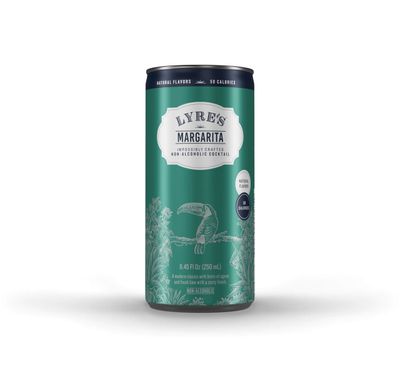 Lyre's Margarita Premium Non Alcoholic Spirits, Ready To Drink Mocktails Nonalcoholic Drinks, 8.45 Fl Oz X 4, 50 Calories Per Can