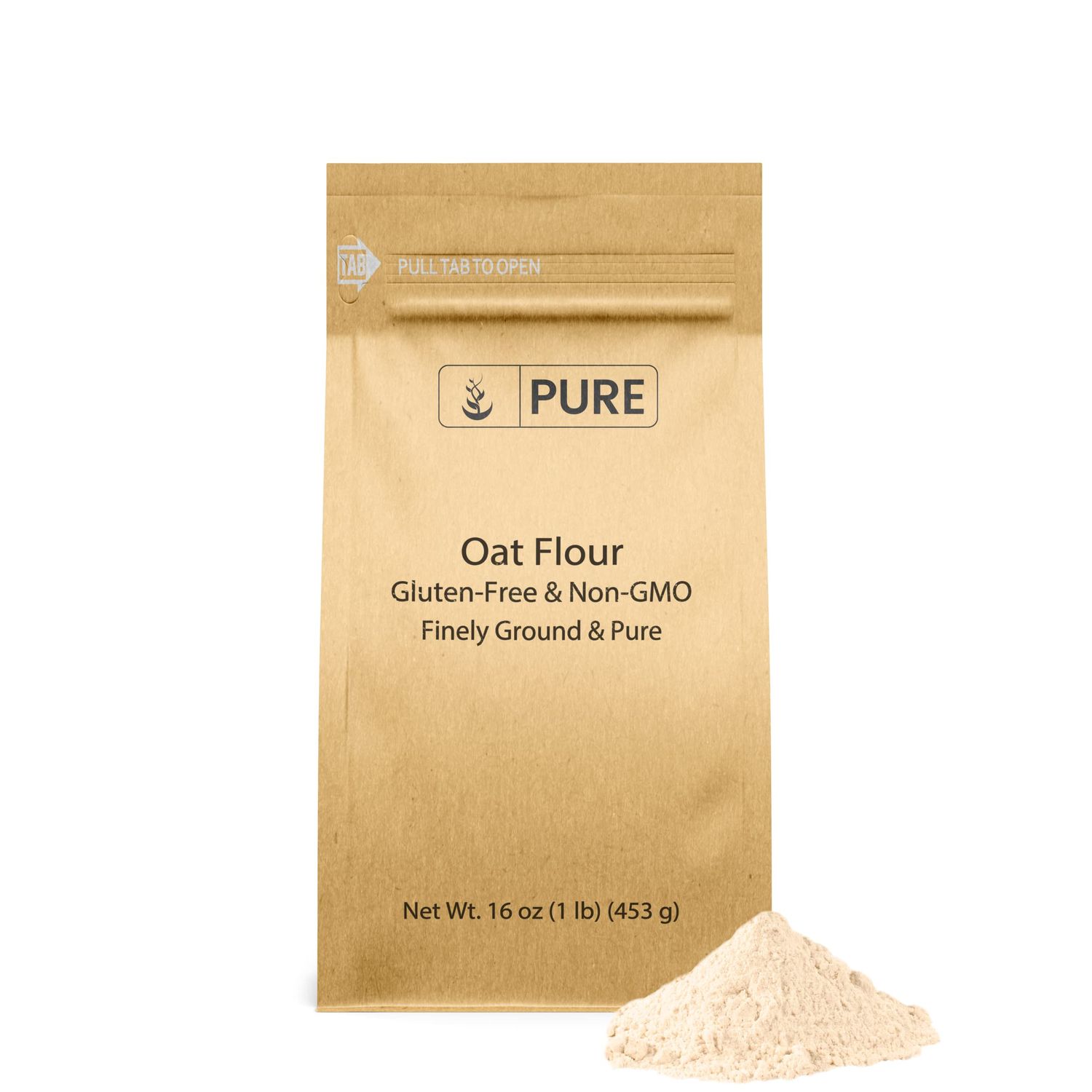 Pure Original Ingredients Gluten Free Oat Flour (1 lb) Finely Ground, Non GMO, Breads Cakes