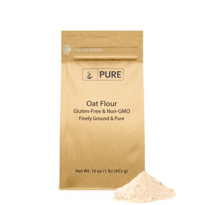 Pure Original Ingredients Gluten Free Oat Flour (1 lb) Finely Ground, Non GMO, Breads Cakes