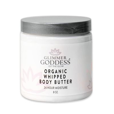 GLIMMER GODDESS Organic Whipped Body Butter- FrankincenseMyrrh, Vegan, 24 Hr Hydration, Less Stretch Marks, All Skin Types, Child-Safe, Organic, 8 oz
