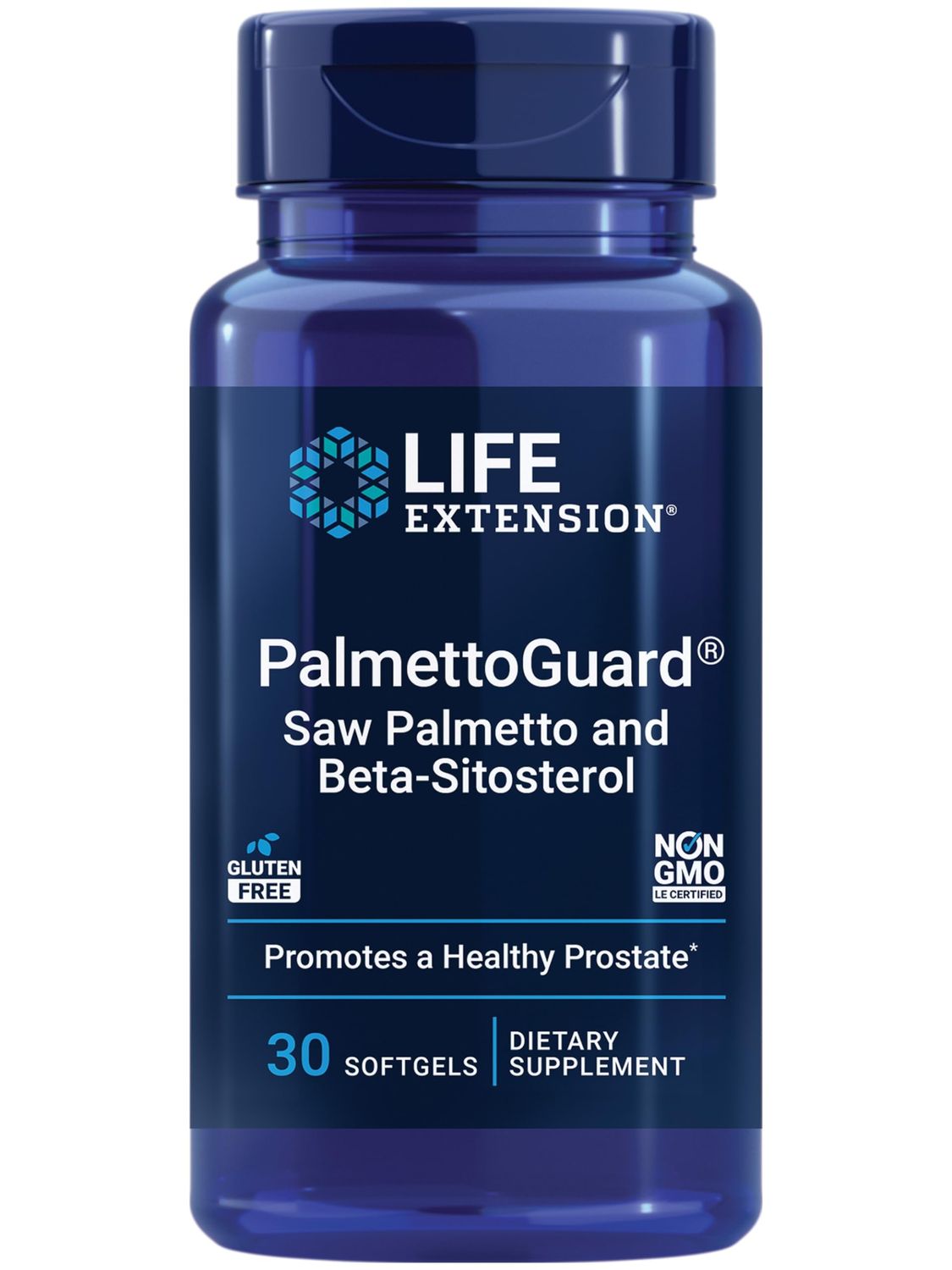 Life Extension PalmettoGuard Saw Palmetto Beta-Sitosterol - Supports Healthy Prostate Function Hormone Metabolism Health - Supplements for Men - Gluten-Free, Non-GMO - 30 softgels