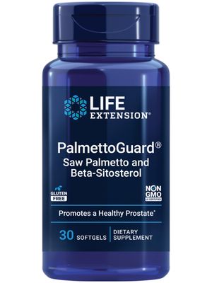 Life Extension PalmettoGuard Saw Palmetto Beta-Sitosterol - Supports Healthy Prostate Function Hormone Metabolism Health - Supplements for Men - Gluten-Free, Non-GMO - 30 softgels