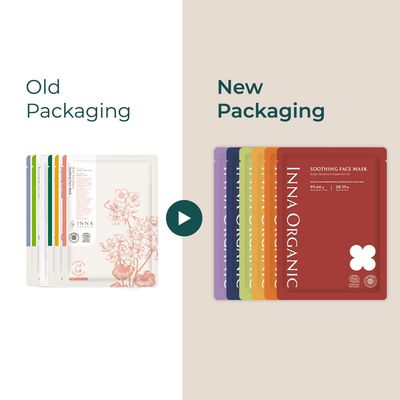 INNA ORGANIC Sheet Mask Set, Anti-Aging Hydrating, EWG COSMOS Certified (Pack of 5) First Pick Discovery Set Luxury Clean Beauty