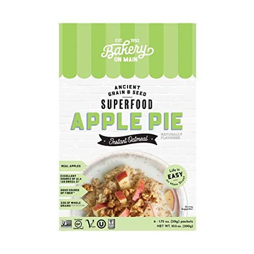 Bakery On Main, Gluten-Free Instant Oatmeal, Vegan Non GMO - Apple Pie, 10.5oz (Pack of 1)