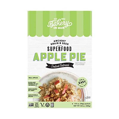 Bakery On Main, Gluten-Free Instant Oatmeal, Vegan Non GMO - Apple Pie, 10.5oz (Pack of 1)