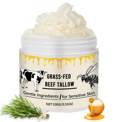 EELHOE Whipped Beef Tallow for Skin Organic Grass Fed Beef Tallow and Honey Moisturizer Cream for Face Hand Body 100 Pure Natural Facial Skincare for Women Men
