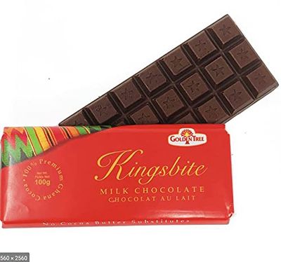 Golden Tree Kingsbite Milk Chocolate Pack of 10, Premium Ghana Cocoa