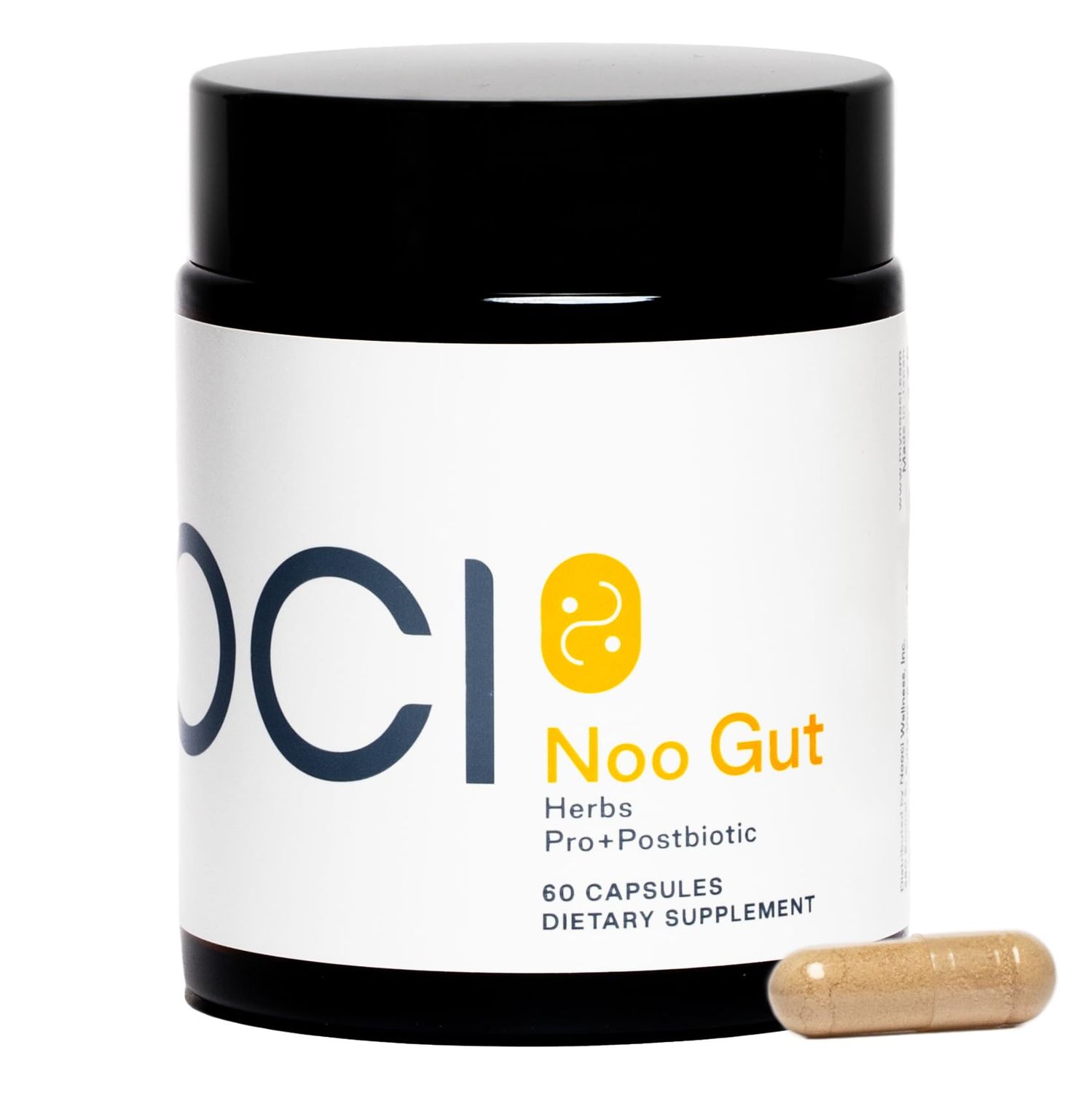 NOO Gut, Gut Skin: Herbs, Probiotic, Postbiotic, 3-in-1 Formula for Gut Health, Bloat Support, Regular Bowel Movements, Glowing Skin, 60 Vegan Capsules
