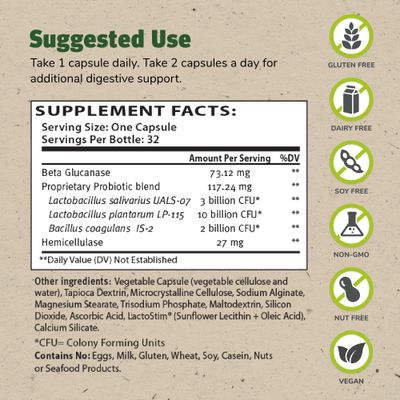Master Supplements TruFlora - 32 Capsules - Blend of Probiotics Enzymes - Promotes Optimal Gut Health Boosts Energy - Gluten Free - 32 Servings