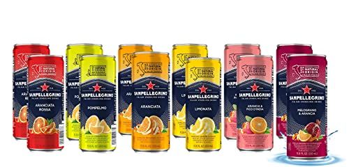 San Pellegrino Sparkling Fruit Beverages Variety Sampler Pack - 11.15 Fl Oz Cans (12 Pack) - In Sanisco Box