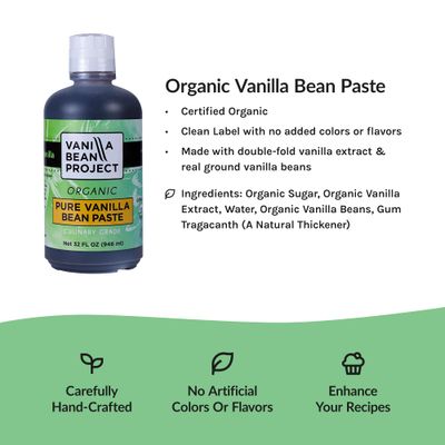 Organic Vanilla Bean Paste Baking Necessity Pure Vanilla for Cooking Vanilla Bean Project 4 Ounces