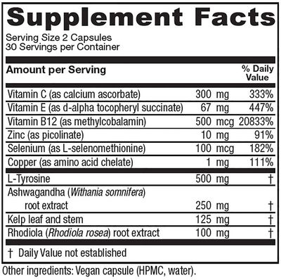 Vitanica ThyroFem, Thyroid Gland Support, Vegan, 60 Capsules