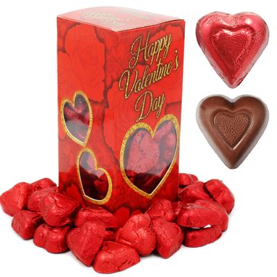 Fruidles Valentine&#39;s Milk Chocolate Hearts, Milk Creamy Chocolaty Hearts, Holiday Treats in Gift-Box, Individually Wrapped Foils, Kosher Certified (2 Pounds)