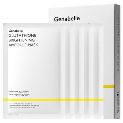 Genabelle Glutathione Brightening Ampoule Mask - Lightweight, Intensive Brightening Mask Sheet 5pcs