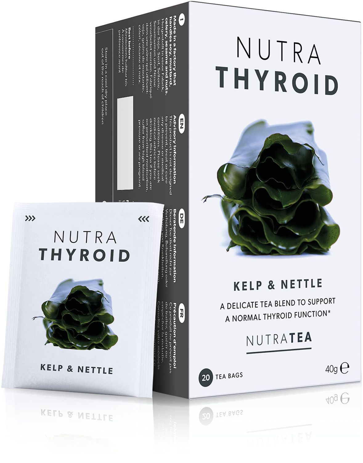 NUTRATHYROID - Thyroid Health Tea Metabolism Tea - Providing Thyroid Support - Includes Kelp, Bladderwrack Ashwagandha - 20 Enveloped Tea Bags - by Nutra Tea - Herbal Tea
