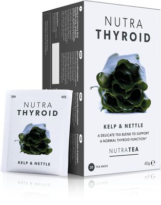 NUTRATHYROID - Thyroid Health Tea Metabolism Tea - Providing Thyroid Support - Includes Kelp, Bladderwrack Ashwagandha - 20 Enveloped Tea Bags - by Nutra Tea - Herbal Tea