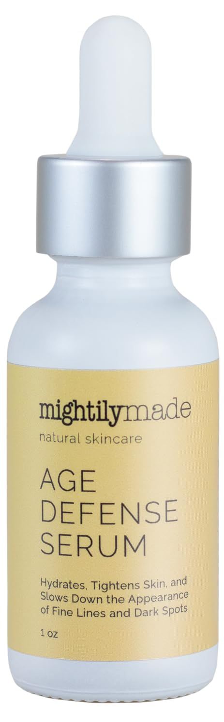 Mightily Made Age Defense Face Serum, 100 Natural Oils, Anti-Aging, Reduce Wrinkles, Fine Lines, Dark Spots, and Tighten Skin,1 fl oz