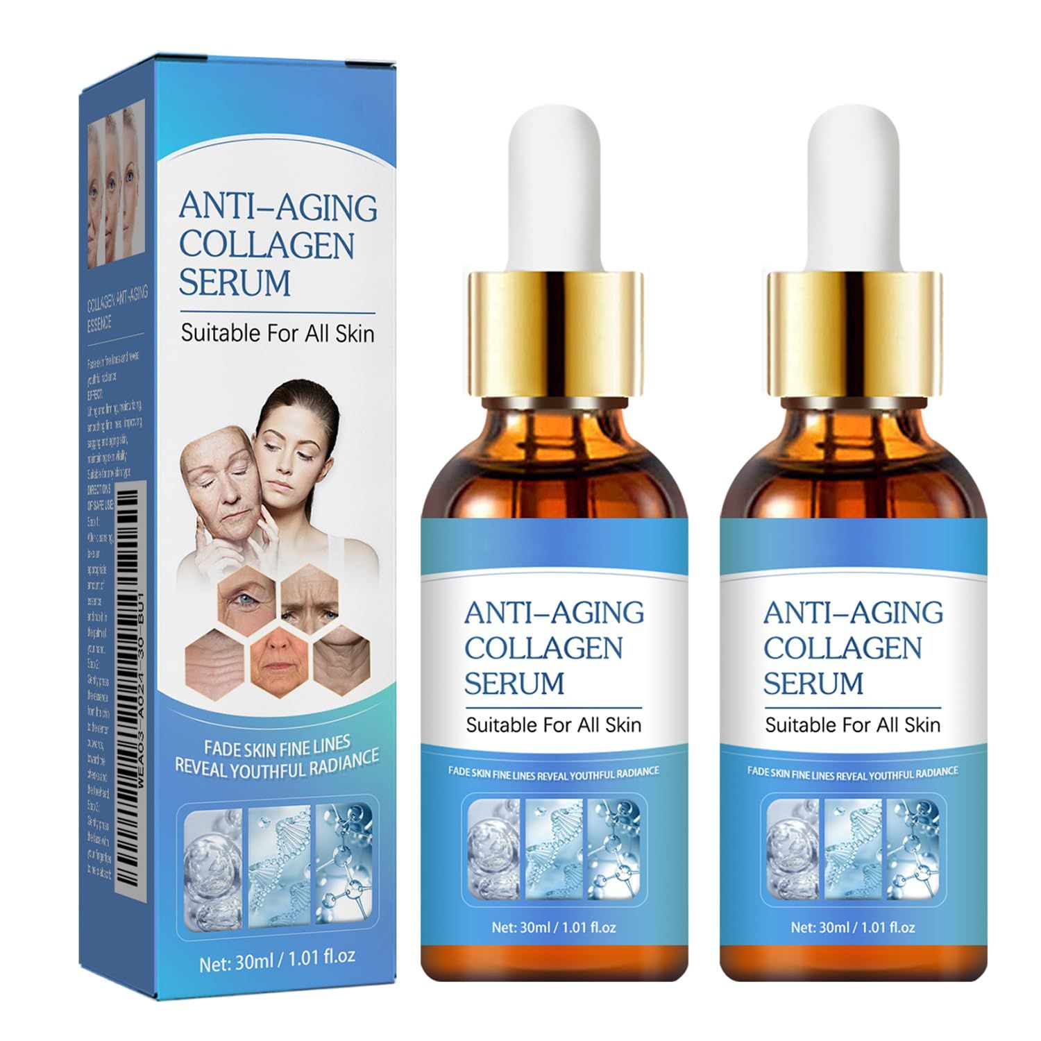 2pcs Stock Solution Facial Serum, Instant Face Lift Anti Aging Serum for Reduce Fine Lines, Wrinkles, Plump Skin