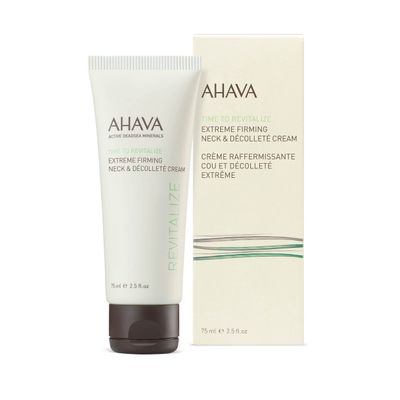 AHAVA Time To Revitalize Extreme Firming Neck D collet Cream - Promotes Firmness, Nourishes Softens, Reduce Signs of Aging, includes Osmoter, Resveratrol, Goji Berry Matrixyl 3000, 2.5 Fl.Oz