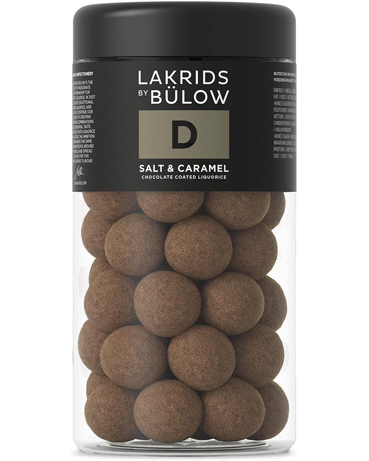 LAKRIDS BY B LOW - D - Salt Caramel - 10.4 oz - Chocolate Coated Gourmet Licorice - Authentic Scandinavian Candy Produced in Denmark