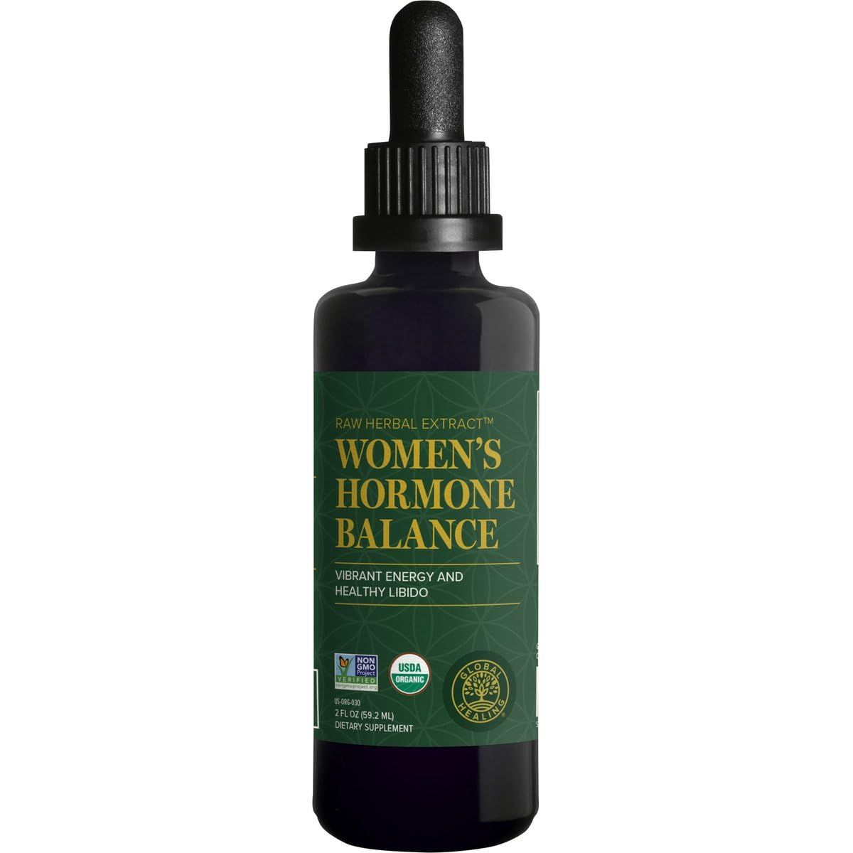 Global Healing Center - Women&#39;s Hormone Balance Female Fuzion Organic Liquid Supplement Drops - Superior Vitality, Healthy Libido, Natural Sensual Response, Support Mood Promote Metabolism Wellness