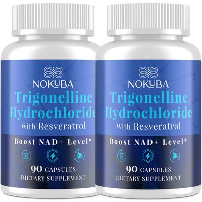 Nokuba NAD Supplement with Trigonelline HCL 500mg Resveratrol 100mg Strength NMN Alternative for Men Women Age-Defense Metabolism Support - NAD Booster, Energy Longevity 180 Day Supply