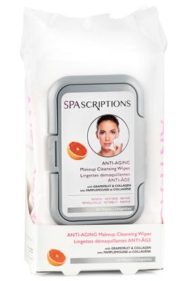 Spascriptions Anti Aging Makeup Cleansing Wipes, Top Up Open, 60 Ea, 60count