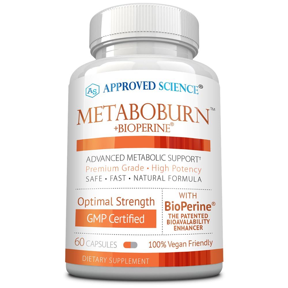 Approved Science MetaboBurn - Metabolic Support - Green Tea and BioPerine - 60 Vegan Capsules - High-Potency Extract - 50 EGCG - Non-GMO, Soy-Free, Allergen-Free - 60 Capsules (Pack of 1)