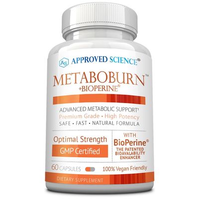 Approved Science MetaboBurn - Metabolic Support - Green Tea and BioPerine - 60 Vegan Capsules - High-Potency Extract - 50 EGCG - Non-GMO, Soy-Free, Allergen-Free - 60 Capsules (Pack of 1)