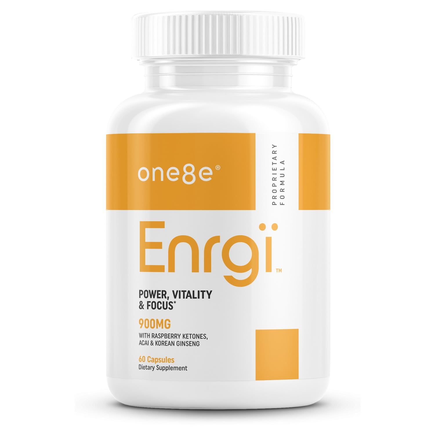 ONE8E Enrg Energy Supplement for Fatigue, Focus, Mental Clarity with African Mango, Green Tea Extract, Caffeine, Apple Cider Vinegar, Korean Ginseng - Focus Natural Energy Boosters for Women