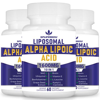 Spliferkou Liposomal Alpha Lipoic Acid 1600mg per Serving,ALA Supplement for Antioxidant Health,Energy and Metabolism-Gluten Free Non GMO 180 Capsules