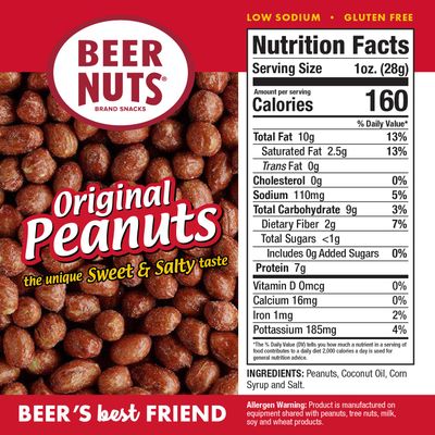 Beer Nuts Chocolate Covered Original Peanuts, Gluten Free, Kosher, Low Sodium, Made In The USA, Perfect for Holidays or Parties, Serious Snacking Since 1953 (22oz, Chocolate Covered Peanuts)