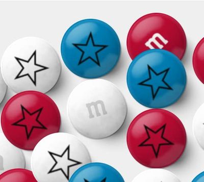 MM S WORLD Red, White, and Royal Blue Milk Chocolate Candy - 2lbs Bulk Resealable Bag for Celebrations, 4th of July Decorations, Red, White, Blue Decorations and More