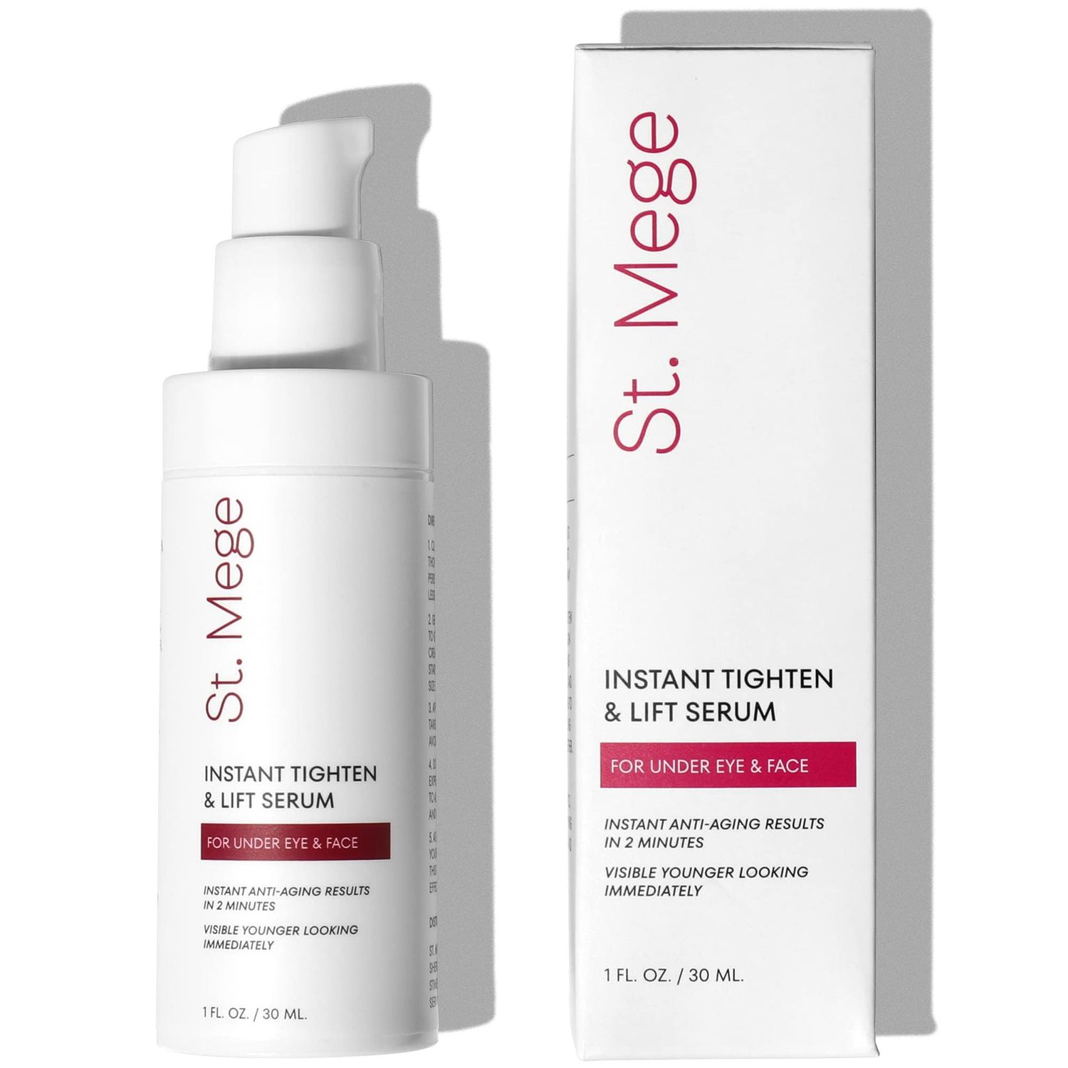 St. Mege Instant Eye Face Lift Cream: Rapid Under Eye Bags Wrinkle Smile Lines Forehead Lines Remover - Temporary Firming Tightening Treatment in 2 Minutes, 1 fl. oz.