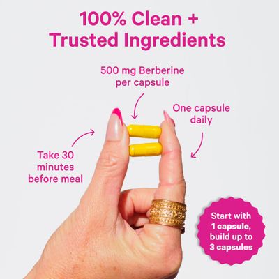 Pink Stork Berberine Supplement 500mg - Metabolism Support for Women - Overall Hormonal Wellness, for Active and Healthy Lifestyle, Gluten-Free, Dairy-Free - 500 mg Capsules, 30 Count