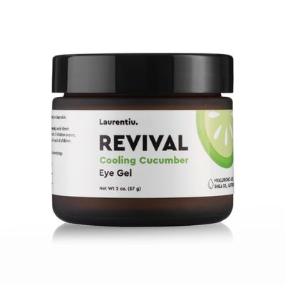 Revival Eye Gel by Laurentiu - Cucumber Eye Cream with Caffeine, Treats Under Eye Puffiness, Dark Circles, Eye Bags, Puffy Eyes, and Wrinkles for Instant Results of Anti Aging, 2 oz